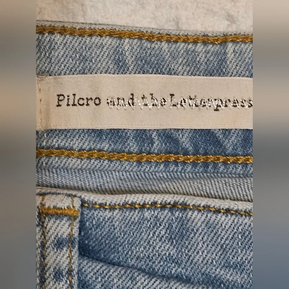Pilcro and the Letterpress Light Blue Floral Skinny Jeans - Picture 6 of 11